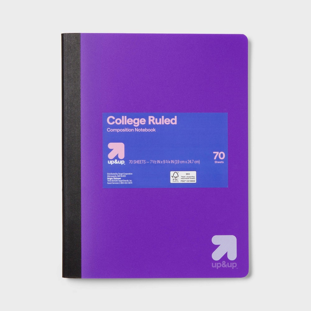 College Rule 7.5"x9.75" Poly Cover Composition Book Purple - up&up™