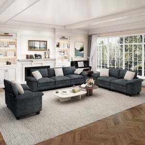 Captiva Designs Cloud Modular Loveseat Sofa Set, Comfy 2-Piece Deep Seat Couch for Living Room, Corduroy & Chenille Fabric - 1 of 4
