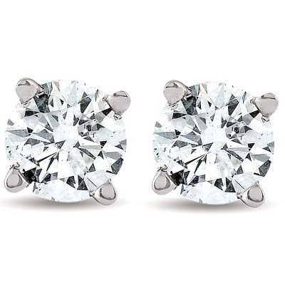 Pompeii3 1/2 cttw Round Cut Diamond Studs 14k White Gold Womens Earrings