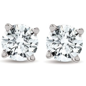 Pompeii3 1/2 cttw Round Cut Diamond Studs 14k White Gold Womens Earrings - 1 of 4