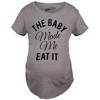 Maternity The Baby Made Me Eat It Funny Announcement Graphic Pregnancy T Shirt - Crazy Dog Maternity T Shirt - 2 of 4