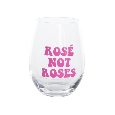 Totalee Gift Rose Not Roses Glass w/ Stopper Set of 2 Glass Clear 18 oz