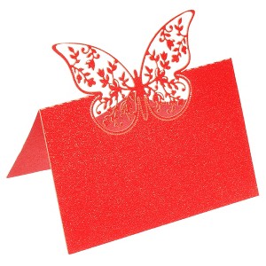 Unique Bargains Hollow Butterfly Cut Design Favor Decor Table Name Place Cards 25 Pcs - 1 of 4
