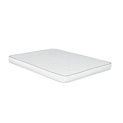 Vynxaria 6-Inch Full Reversible Foam Mattress, Double-Sided Quilted, High-Density/PU Foam Core, CertiPUR-US Certified, White, Compressed in a Box