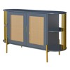 NicBex Buffet Cabinet with Storage Elegant 2-door Curved Sideboard Cabinet with Gold Trim and Woven Rattan Doors for Dining Room, Living Room - 2 of 4