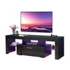 51"W/63"W Modern TV Stand TV  Console Floor TV Cabinet with LED Color Changing Lights, Toughened Glass Shelf and Drawer-ModernLuxe - 4 of 4