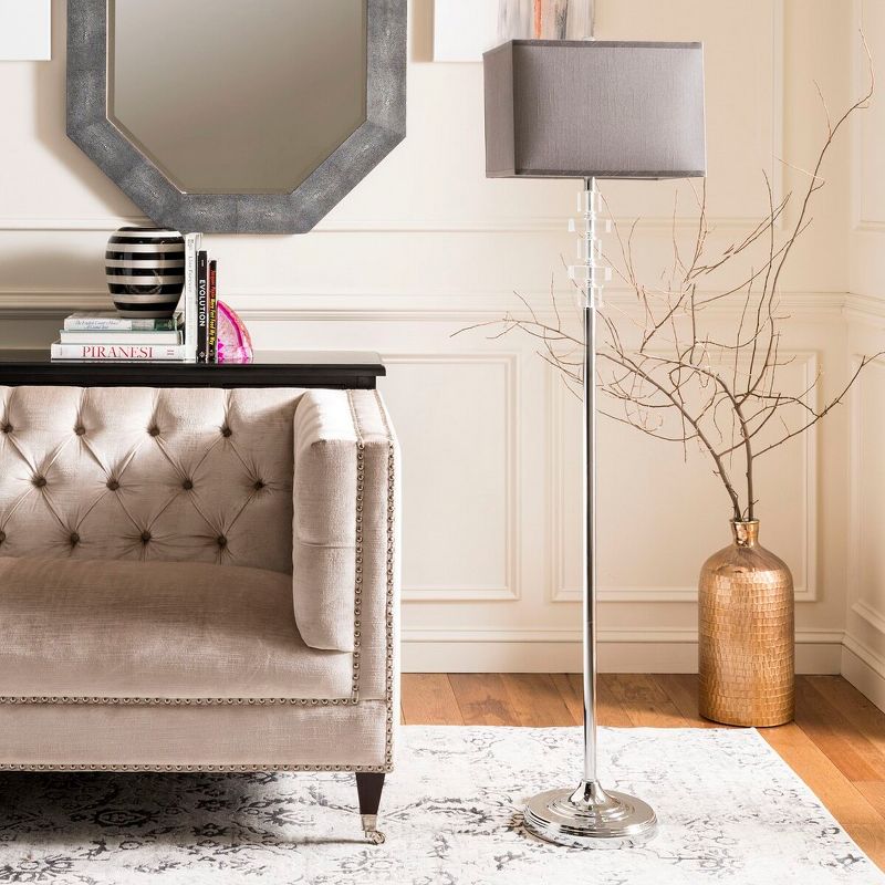 Times 60.5 Inch H Square Floor Lamp - Clear/Chrome - Safavieh, 3 of 9