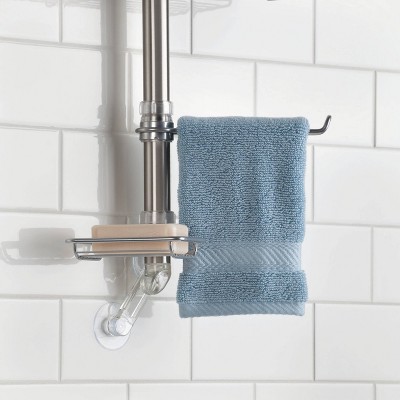 Brushed Stainless Steel Adjustable Shower Caddy with Suction Mount