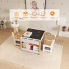 4-in-1 Activity Table Set with Detachable Tabletop, Table Set with Drawers and Bookshelf, Multifunctional Toddler Furniture for Drawing, Reading - 2 of 4
