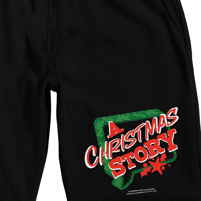 A Christmas Story Text Bubble Logo Men's Black Sleep Pajama Pants, 2 of 4