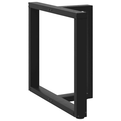 vidaXL 2-Piece Black T-Shaped Dining Table Legs - Adjustable Steel Legs for Customizable Desks & Tables (28.3"-28.7" Height) -
