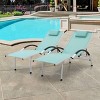 2pk Outdoor Five Position Adjustable Chaise Lounge Chair Green - Crestlive Products: Weather-Resistant, UV Protection, Aluminum Frame - 2 of 4