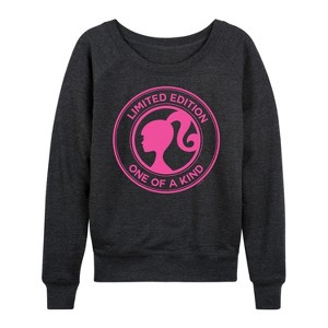 Women's - Barbie - Limited Edition One Of A Kind Lightweight French Terry Wide Neck Long Sleeve Shirt - 1 of 4