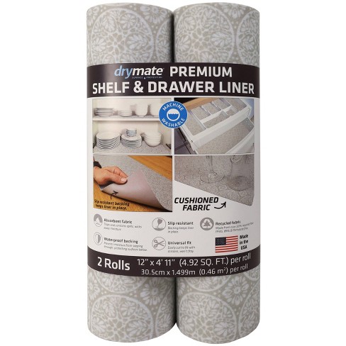 Drymate Premium Shelf Liner and Drawer Liner (Set of 2), (12 inch x 59 inch), Non Adhesive, Durable, Slip Resistant - Absorbent/Waterproof - for