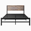 CAVINAS Industrial Retro Full Platform Bed Frame, 400LBS Heavy-Duty Beds with Headboards, Noise-Free Metal Bed Frame with Under-Bed Storage - 3 of 4