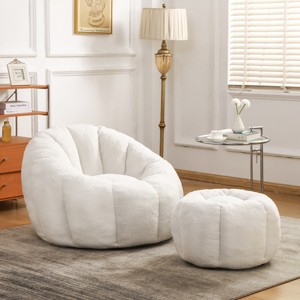 Accent Chair Modern with Faux Fur Upholstery and Ergonomic Backrest for Living Room 39.7in-3irtyhousy - 1 of 4