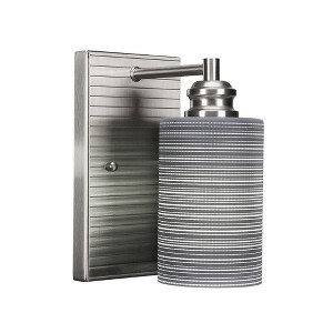 Toltec Lighting Edge 1 - Light Sconce in  Brushed Nickel with 4" Gray Matrix Shade - 1 of 1