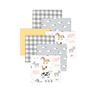 Little Treasure Hudson Baby Cotton Poly Flannel Receiving Blankets 7Pk Multipack - 1 of 2