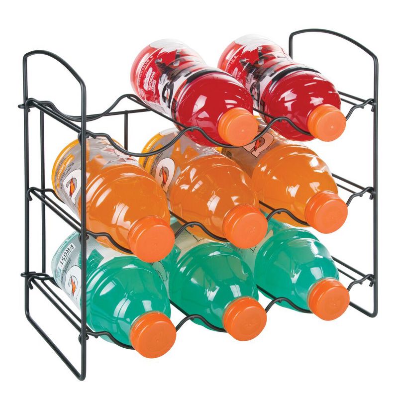 mDesign Collapsible Metal Water Bottle Holder/Wine Rack, 3 of 9