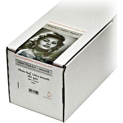  Hahnemuhle Photo Rag, 100 % Rag, Ultra Smooth, White Matte Inkjet Paper, 305 gsm, 17 x39' Roll, 3  Core 