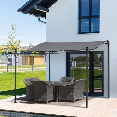 Outsunny Gray Steel Outdoor Pergola Gazebo with Weather-Resistant Canopy