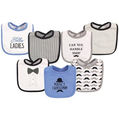 Hudson Baby Infant Boy Cotton Bibs 7pk, Gentlemen, One Size