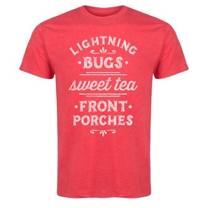 Men's - Country Casuals - Lightning Bugs Sweet Tea Front Porches Short Sleeve Graphic T-Shirt - 1 of 4