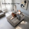 BDELITE Chaise Lounge Chair Indoor, Fluffy Plush Corduroy Fabric with Double Armrests and Pillows-67*56* 31.5 Inch - 3 of 4