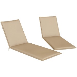 Outsunny Outdoor Lounge Chair Cushion Set of 2, Foldable Patio Chaise Lounge Cushion Set, 76" x 23" - 1 of 4
