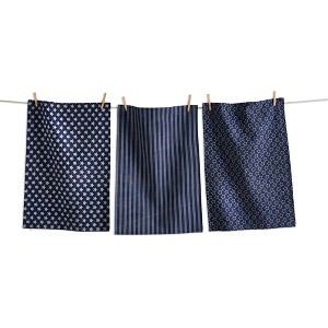 tag Dark Blue Stars & Stripes Dishtowel Set of 3 Kitchen Towel Cotton Machine Washable, 18 x 27 inch - 1 of 1