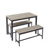 VYNXARIA Dining Table Set,Bar Table with 2 Dining Benches,Kitchen Table Counter with Chairs,for Kitchen Breakfast,Living Room,Party Room - 4 of 4