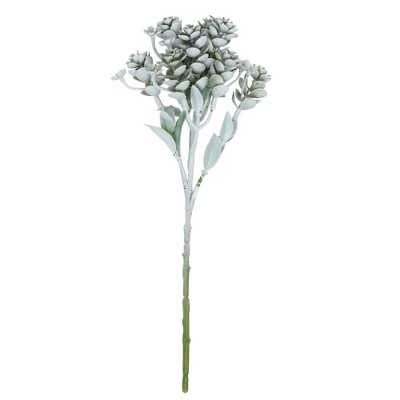 Allstate Floral 11.75" Dusty White Mint Green Sedum Artificial Spray
