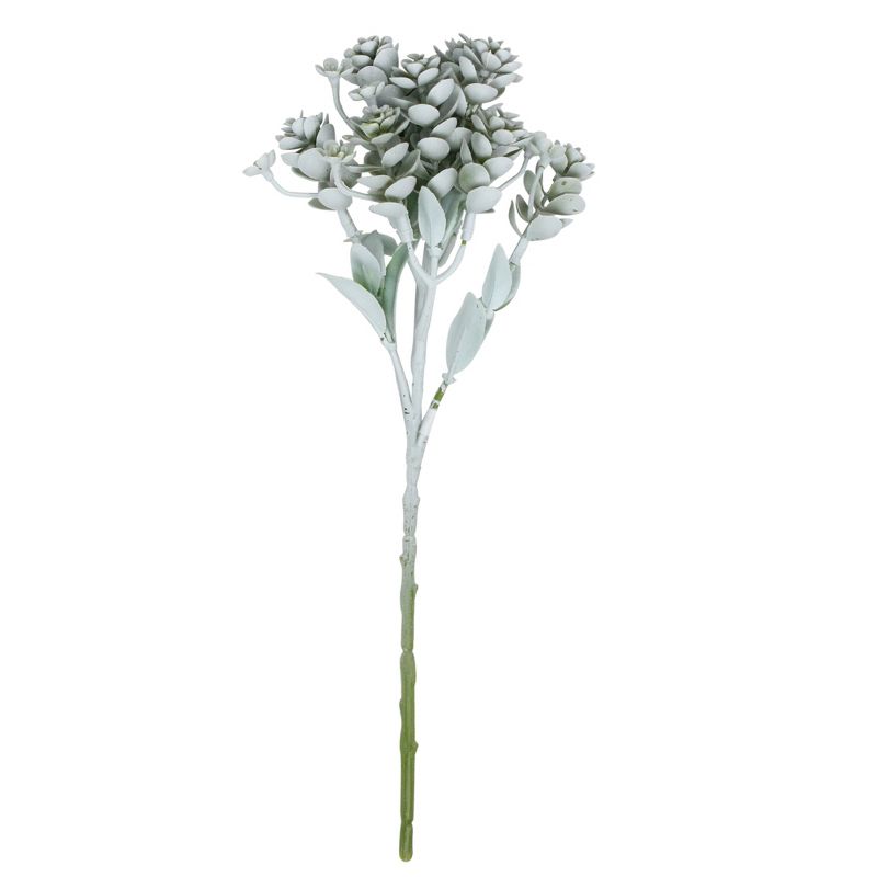 Allstate Floral 11.75" Dusty White Mint Green Sedum Artificial Spray, 1 of 4
