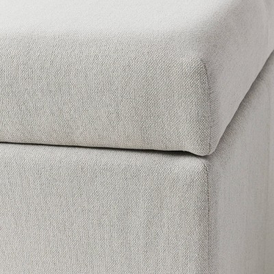 Gray Linen Tufted Storage Cocktail Ottoman