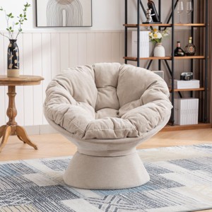 Oversized Swivel Accent Chair,360° Swivel Barrel Chair, Multicoloured Papasan Chair for Living Room-Cuddlewood - 1 of 4