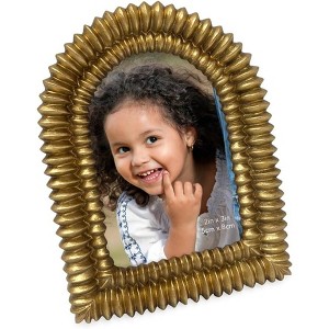 Isaac Jacobs Glossy Double Bead Arch Picture Frame with Fabric