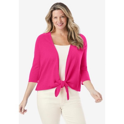 Woman Within Plus Size Versa-Tie Cardigan