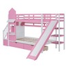Grungis Twin Over Twin Loft Bed with 2 Drawers and 3 Shelves,Modern Bunk Bed with Slide and Ladder and Guardrails,Loft and Bunk Bed for Bedroom - 4 of 4