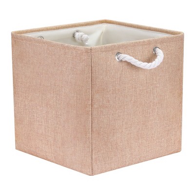Unique Bargains Fabric Collapsible Sturdy Rope Handle Foldable Storage Bins 13"