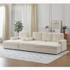 Corduroy L-Shaped Sectional Sofas Single Recliner with Cup-Holding Grooves, Deep Seat, and Storage Options - 3 of 4