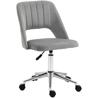 TiramisuBest Modern Grey Polyester Velvet Mid Back Office Chair: Comfortable, Adjustable, 360¡ã Swivel