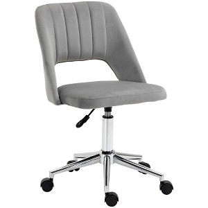 TiramisuBest Modern Grey Polyester Velvet Mid Back Office Chair: Comfortable, Adjustable, 360¡ã Swivel - 1 of 4