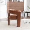 SEYNAR Modern Glam PU Leather Upholstered Dining Chair, Open-Back Accent Chair - 3 of 4