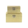 Cheung's Galena Set of 2 Double Happiness Shagreen Boxes Gold - 3 of 4
