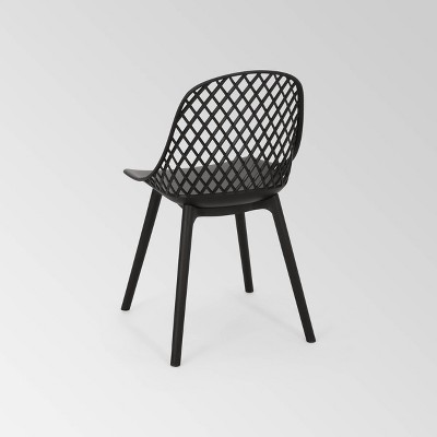 Black Diamond Mesh Outdoor Dining Chairs Set of 2