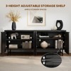 Bestier 70inch 4 Door TV Stand for TVs up to 75", Modern Tv Console Table with 2 Storage Cabinets & Adjustable Shelves For Living room - 3 of 4