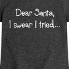 Girls' - Instant Message - Santa I Tried Christmas Fitted Short Sleeve Graphic T-Shirt - 2 of 4
