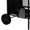 Gardenised Indoor and Outdoor Patio Iron Firewood Log Cart with Wheels and Fireplace Tool Set, Black - 3 of 4
