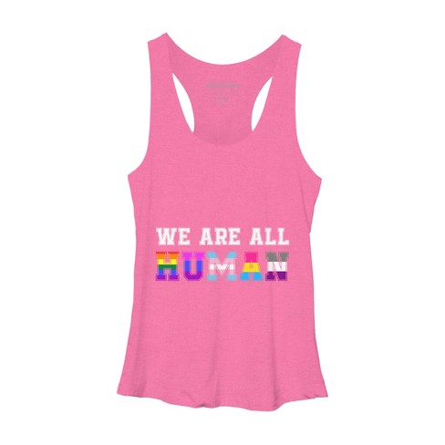 Design By Humans We Are All Human Pride Motto By Corndesign Racerback ...