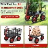 1400lb Capacity Steel Garden Cart with Removable Sides, 16" All-Terrain Tires & 180° Rotating Handle, Outdoor Utility Wagon. - 2 of 4